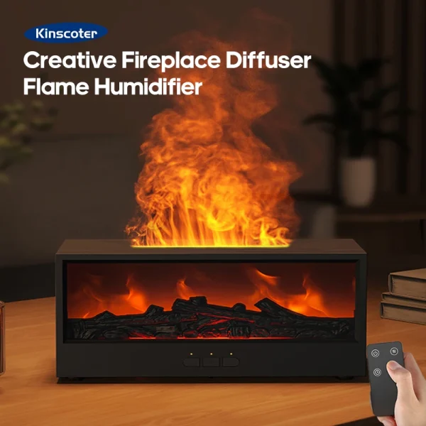 Fireplace simulation flame humidifier